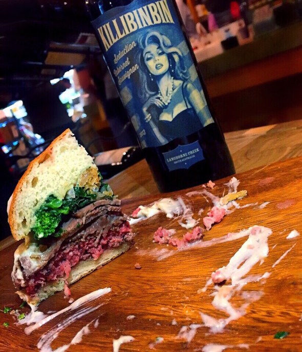 Cross-section of The Vanity Fair Burger by Gennefer Gross